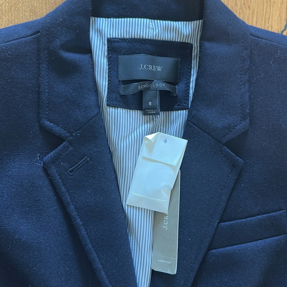 J.Crew. NWT. Size 8 Women’s. Navy Schoolboy blazer. Never worn. - Picture 2 of 3